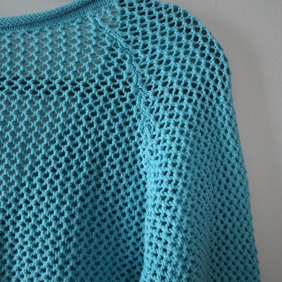 Knit/ Crochet Jessica Bright Blue Top - Picture 2 of 10